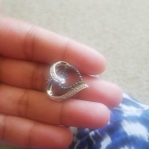 Blue sapphire necklace with diamond accent